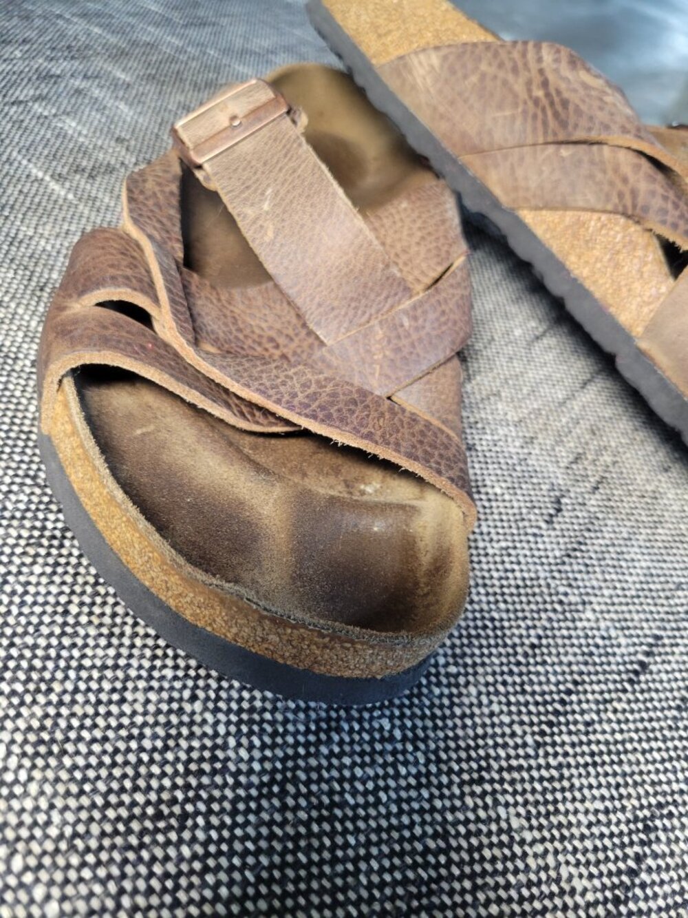 Birkenstock Brown Leather Strappy Sandals Men's 13/13.5 EU 46 Made in Germany - Picture 5 of 10